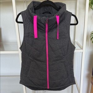 Women's The North Face Gray Puffer Vest with Pink Accents